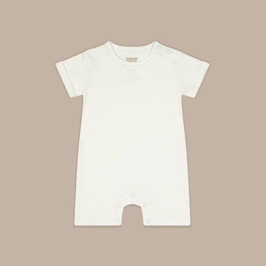 Zip Up y Down Onesie Short Cool White