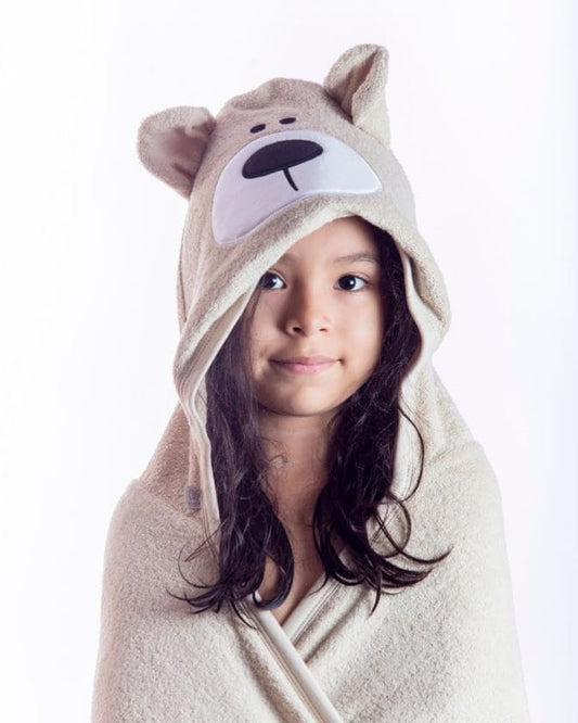 Toalla Toddler de Oso con Capucha - Beige