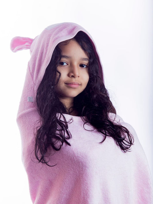 Toalla Toddler de Oso con Capucha - Rosada