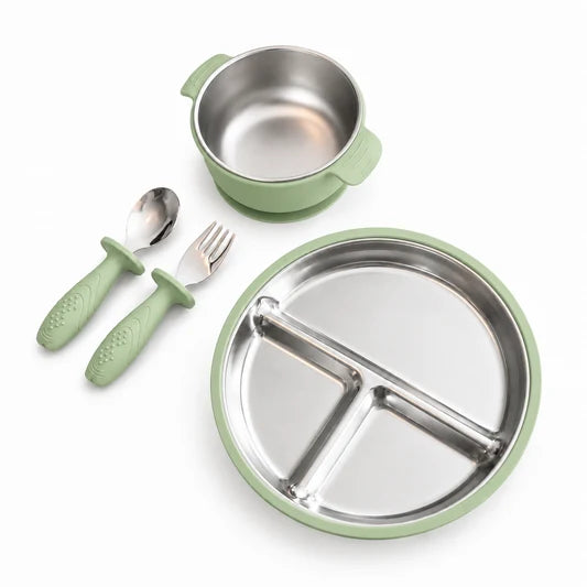Plato Acero Inox - Sage Green
