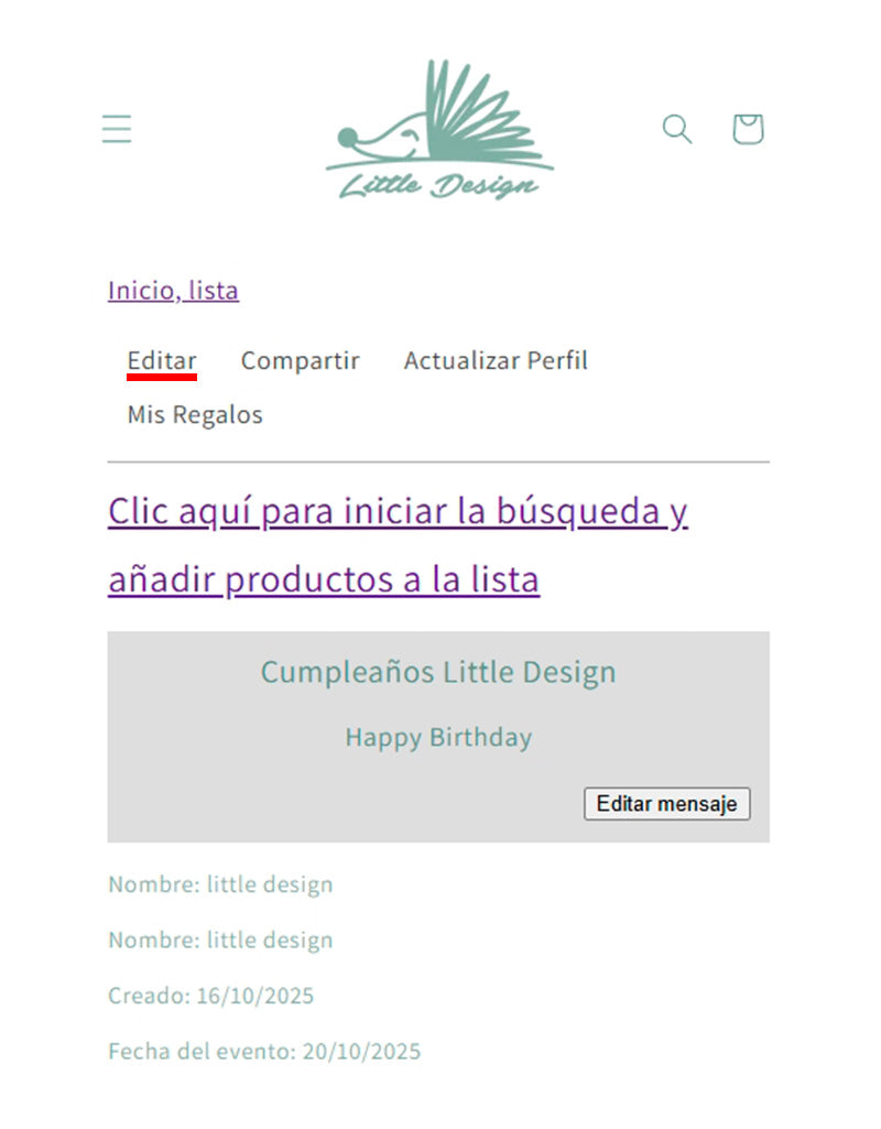 PASO 3: Edita tus regalos