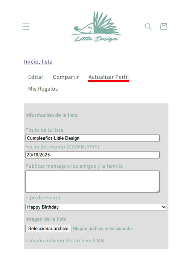 PASO 5: Actualiza tu perfil