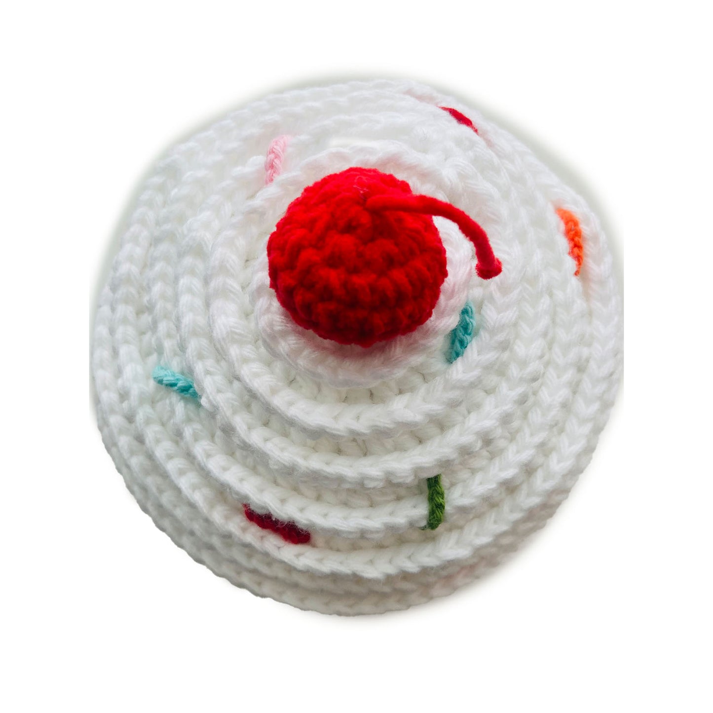 Gorro Cupcake Blanco Borde Marrón