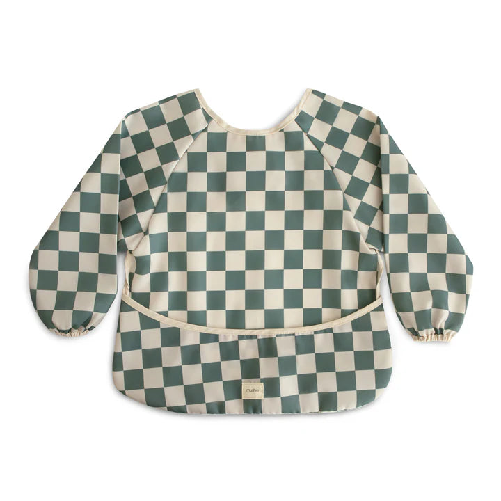 Mushie Babero Manga Larga - Olive Checks