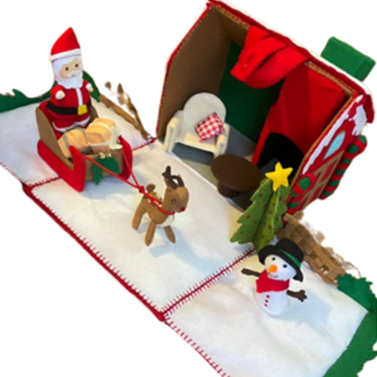 Casita Fieltro Papá Noel