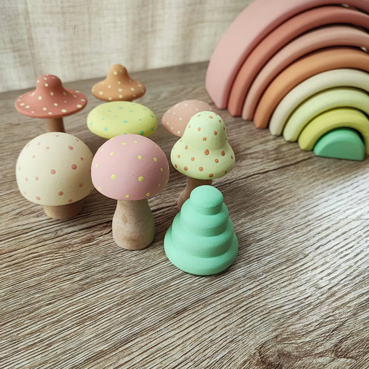 Set7 Honguitos + Arbusto - Gama Otoño