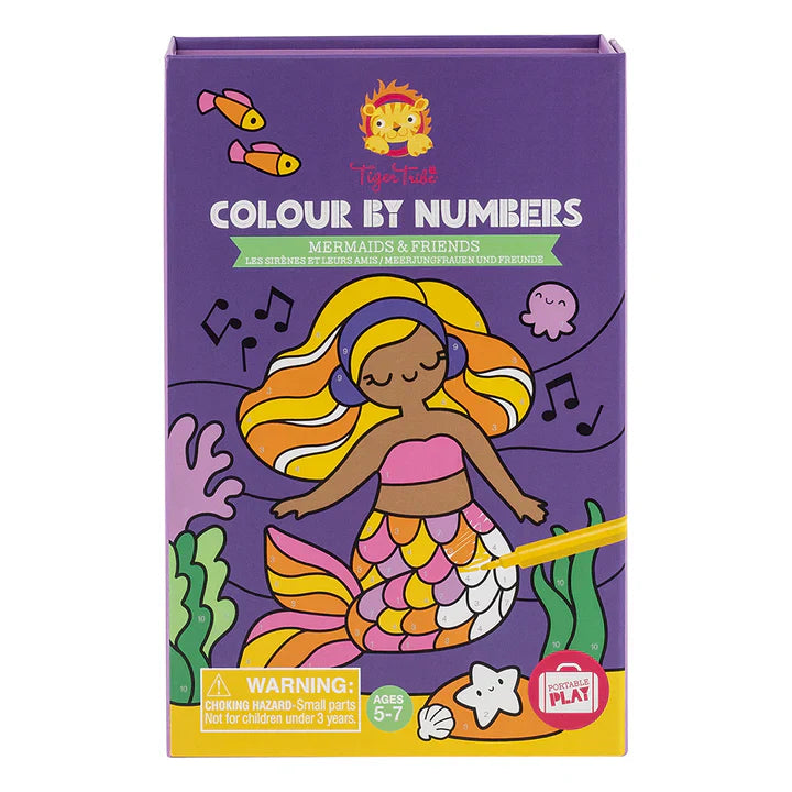 Set Para Colorear Colour by Numbers Set - Mermaids and Friends