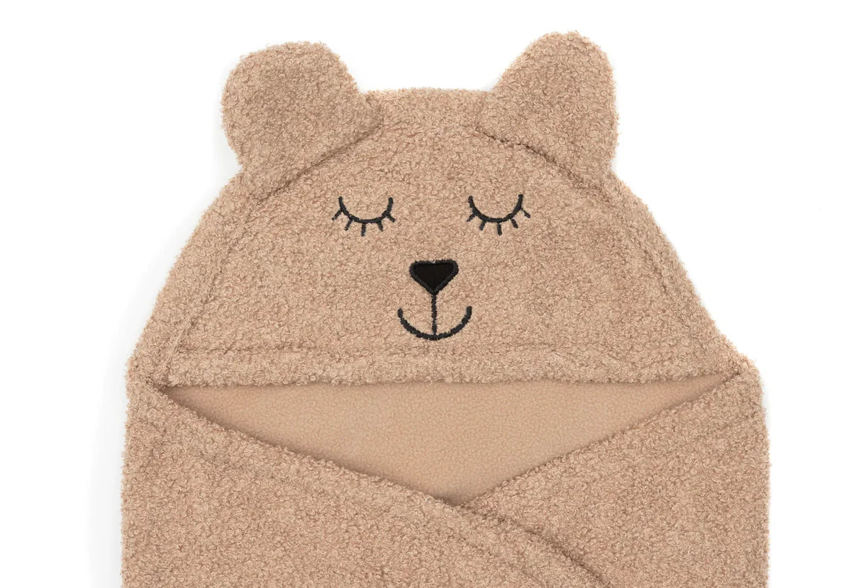 Manta Envolvente Bear Boucle - Biscuit Jollein