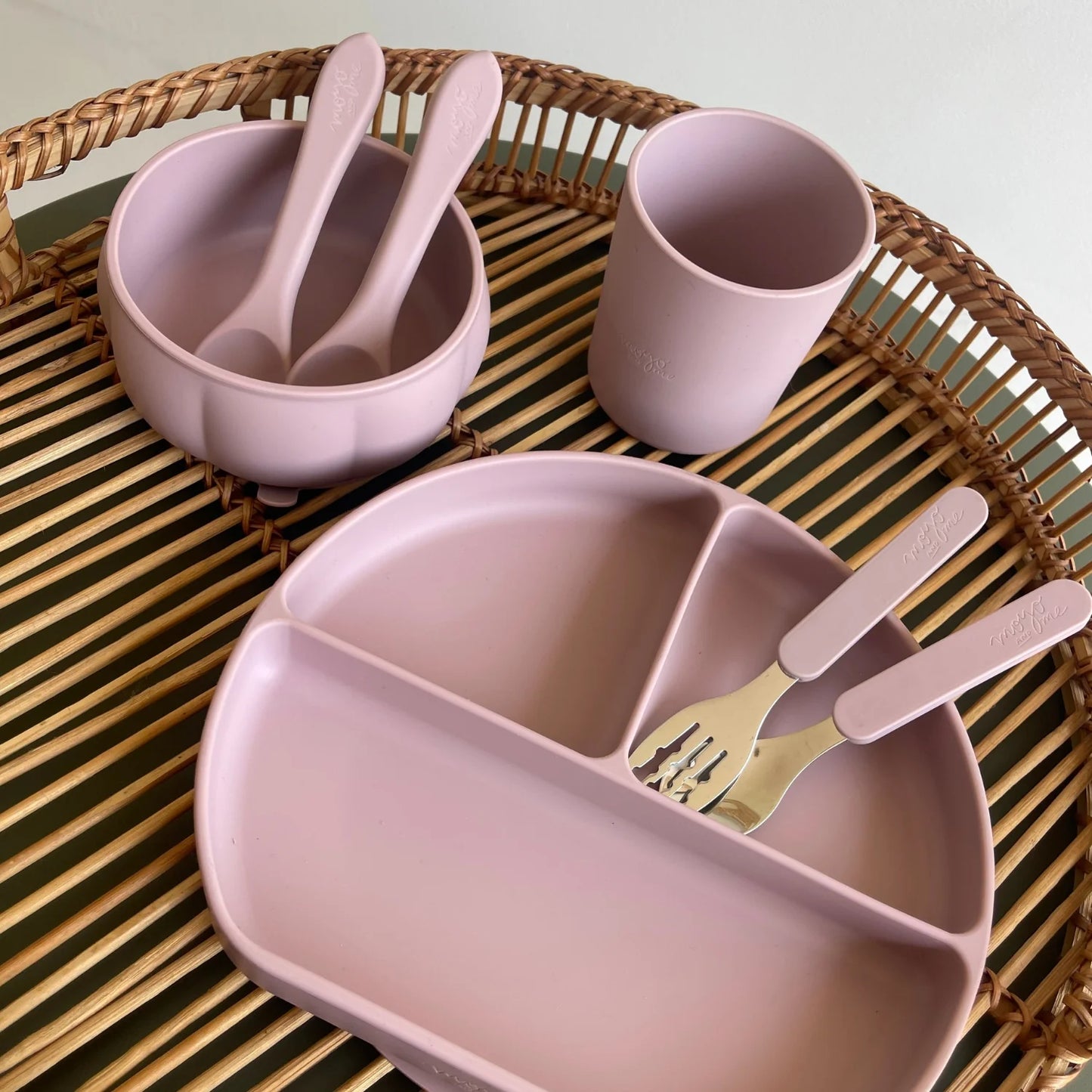 Plato de Silicona con Divisiones - Blush