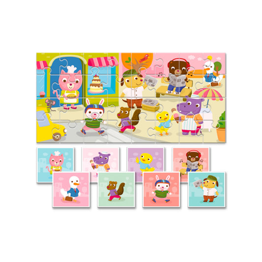 Baby Puzzle Rompecabezas Gradual de Doble Cara - Cachorros