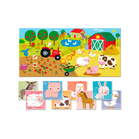 Baby Puzzle Rompecabezas Gradual de Doble Cara - La Granja