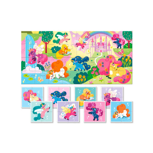 Baby Puzzle Rompecabezas Gradual de Doble Cara - Unicornios