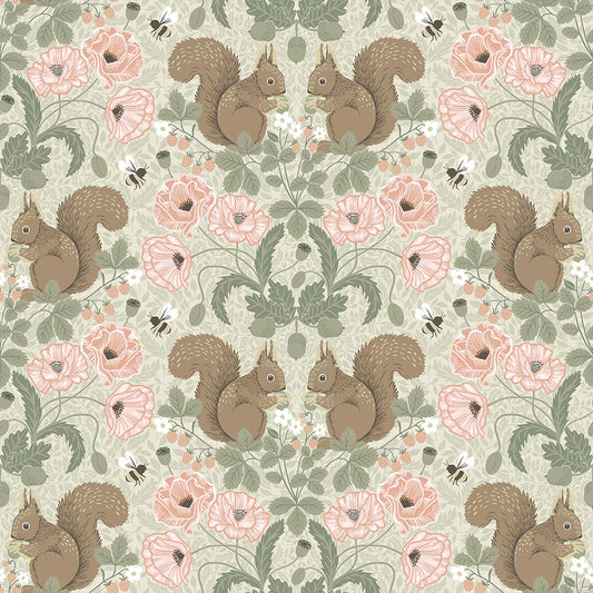 Wallpaper Kurre Pink Woodland Midbec