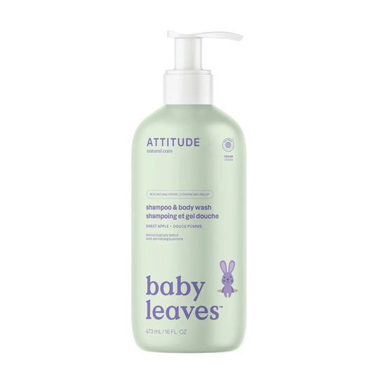 Shampoo y Gel de Baño Natural Baby Leaves Manzana 473ml