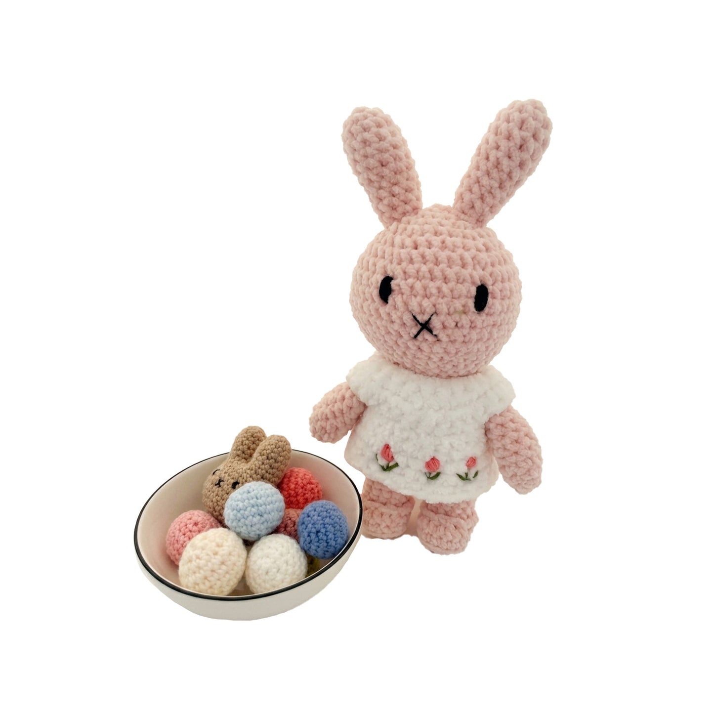 Amirugumi Miffy Rosado con Vestido Blanco