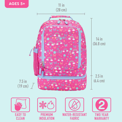 Mochila Bentgo Kids 2 en 1 - Arcoíris y Mariposas