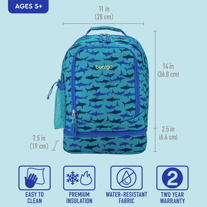 Mochila Bentgo Kids 2 en 1 - Tiburón