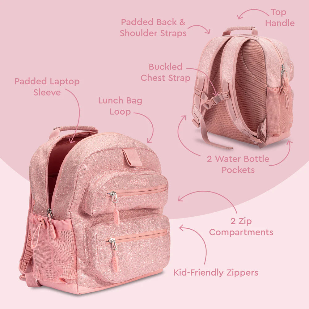 Mochila Escolar Bentgo Kids - Rosa Brilloso