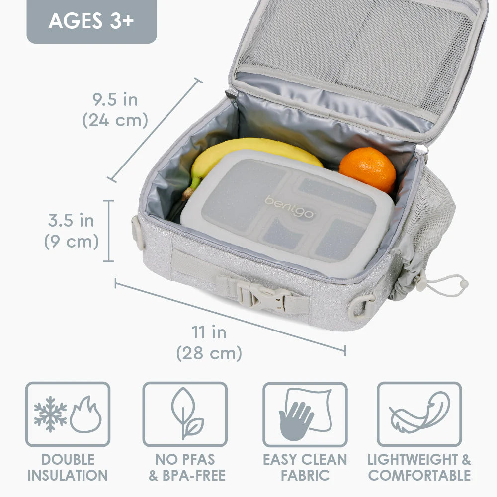 Porta Lonchera Bentgo Kids - Plateado Brilloso