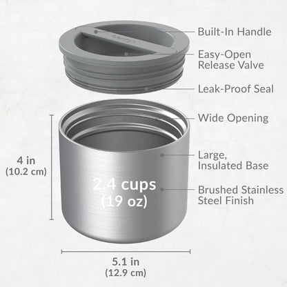 Contenedor de Alimentos de Acero Inoxidable Bentgo - Gris