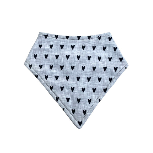 Babero Bandana - Hearts On Grey