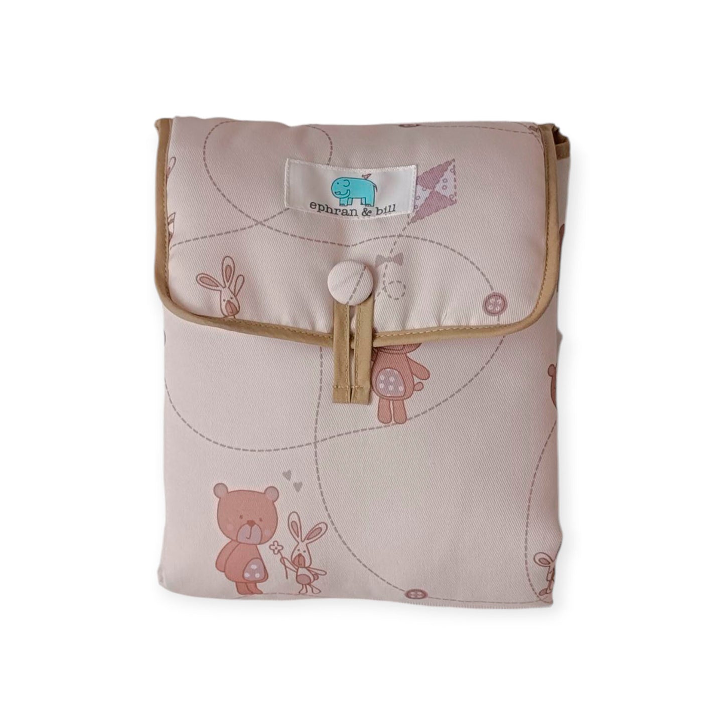 Cambiador de Pañal Portátil - Beige Osito de Peluche