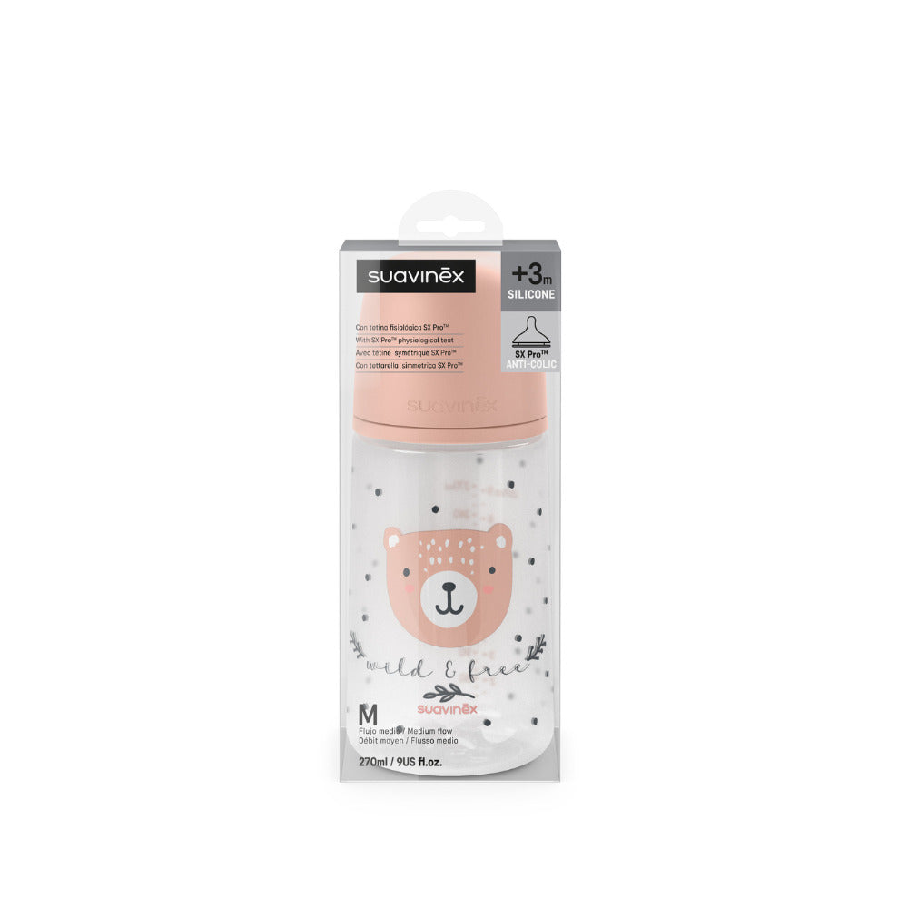 Biberón Fisiológico Wild 360ml Flujo Denso L - Rosado