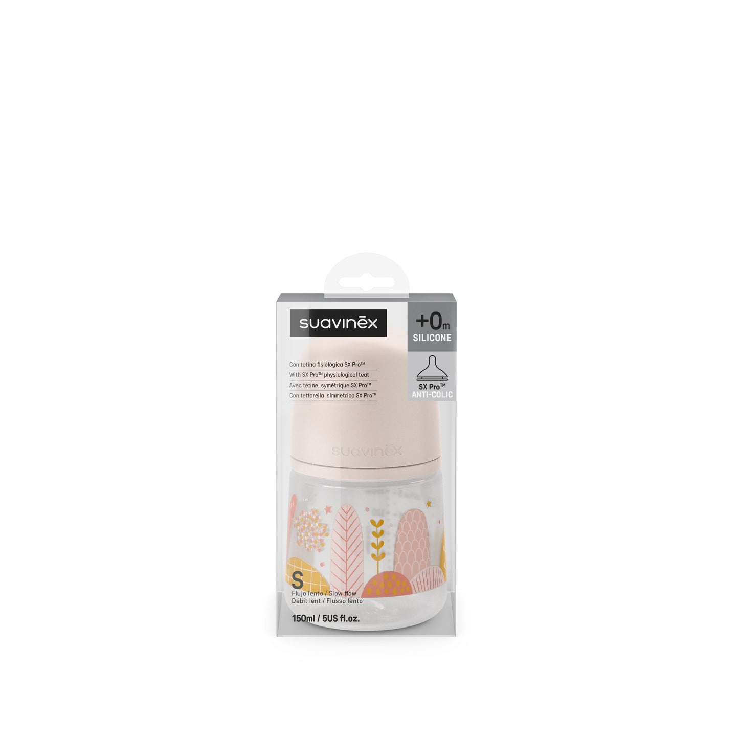 Biberón Anticólico Flujo Lento 150 ml - Dreams Pink