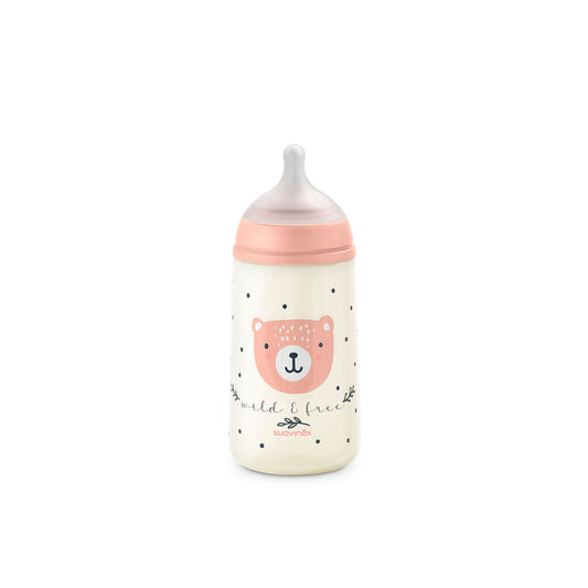 Biberón Fisiológico Wild 270ml Flujo Media M - Rosado