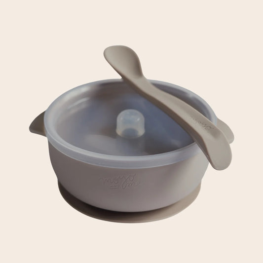 Bowl con Tapa Asa y Cuchara - Sand
