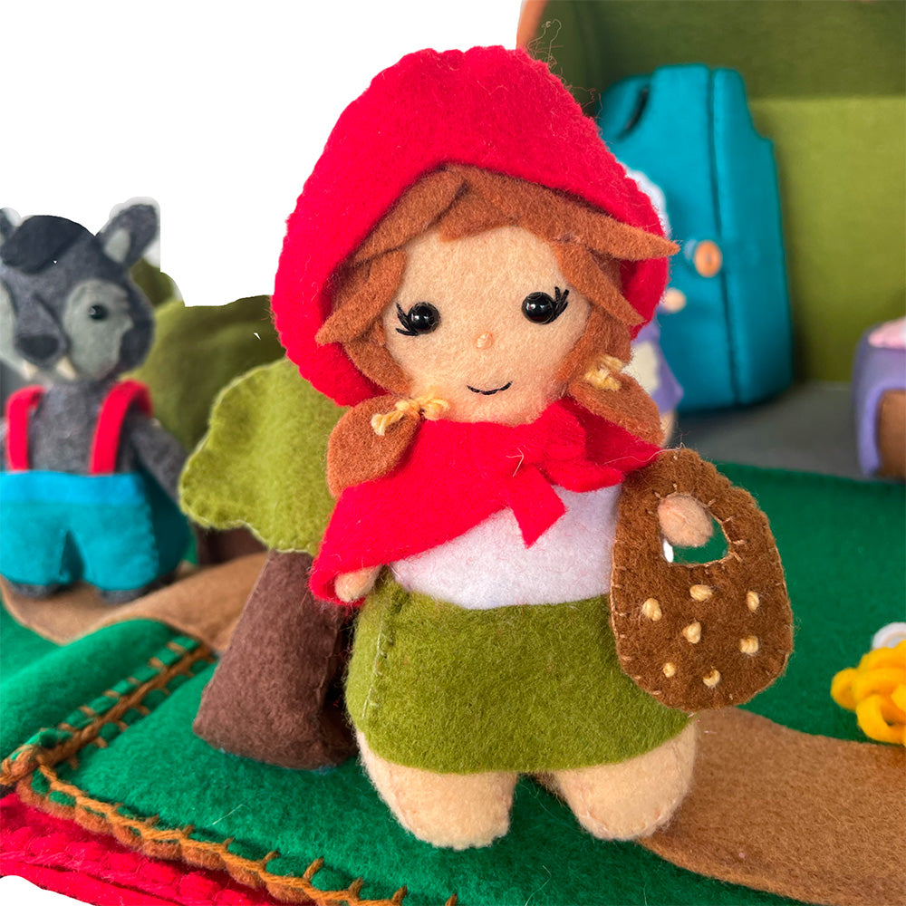 Casita de Fieltro Caperucita Roja y el Lobo