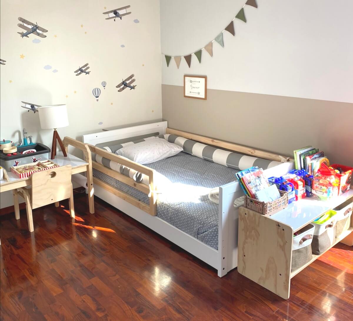 convertible y evolutiva ideal para la transición de cuna a cama para niños 
