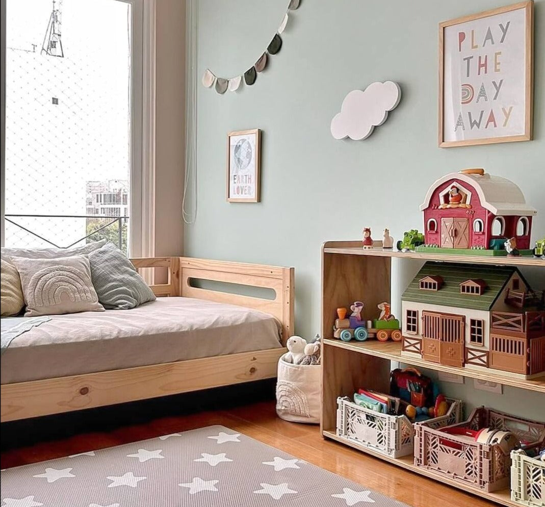 Cama Asiri Flat convertible y evolutiva ideal para la transición de cuna a cama para niños 
