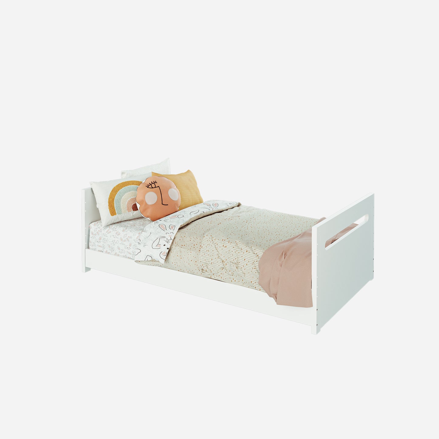 Cama Asiri Flat convertible y evolutiva ideal para la transición de cuna a cama para niños 
