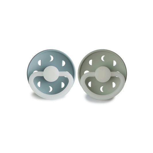 Chupones Pack 2 - Moon Phase Night Stone Blue/Sage - 6 a 18 meses