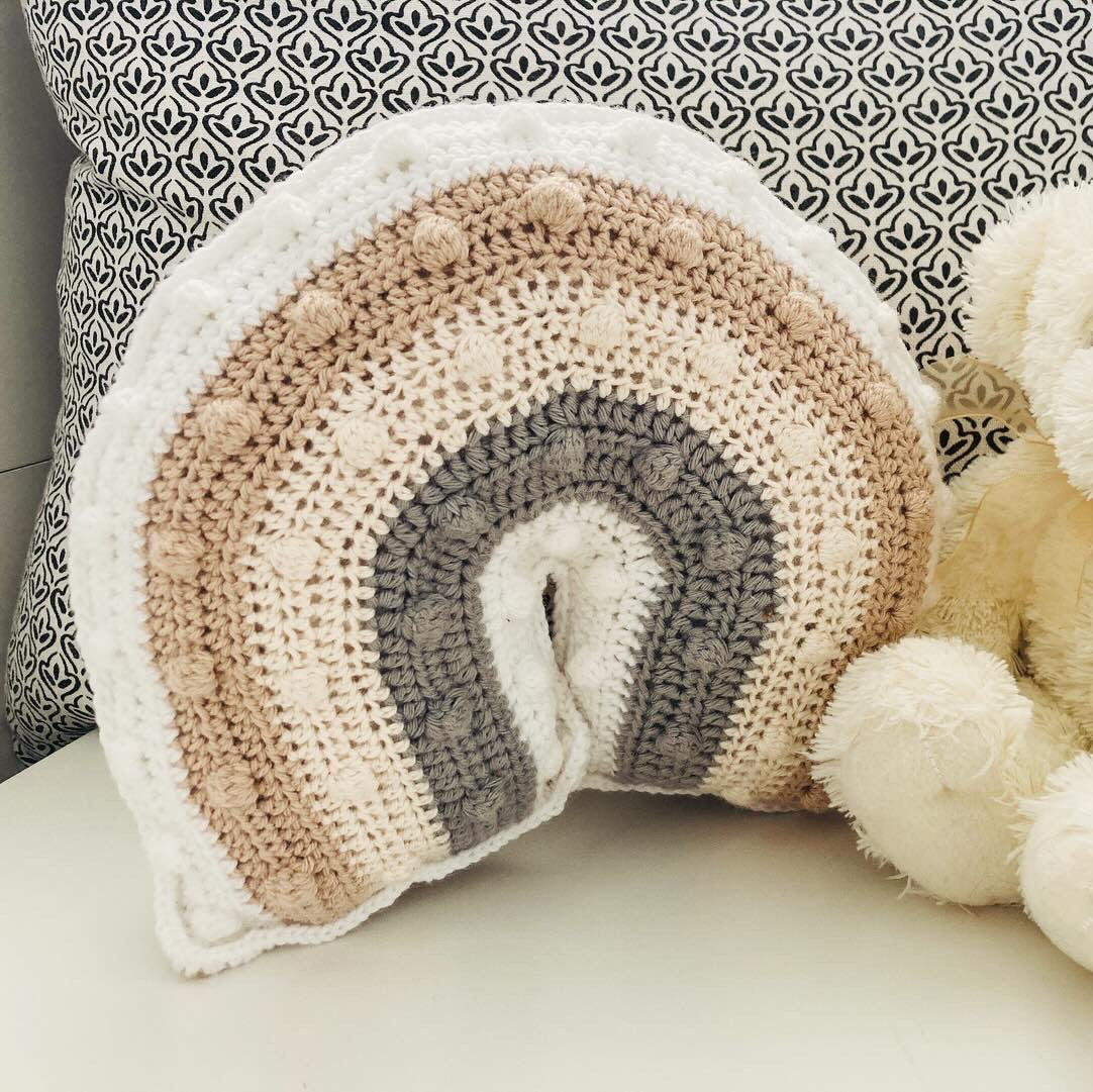 Cojín Línea Cuna Popcorn Beige y Gris