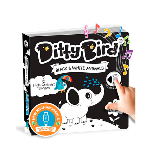 Ditty Bird - Animales en Blanco y Negro en Ingles