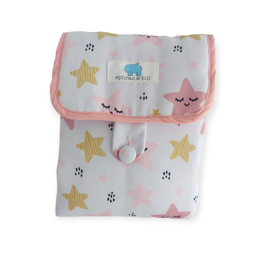 Cambiador de Pañal Portátil - Estrella Rosadas y Amarillas