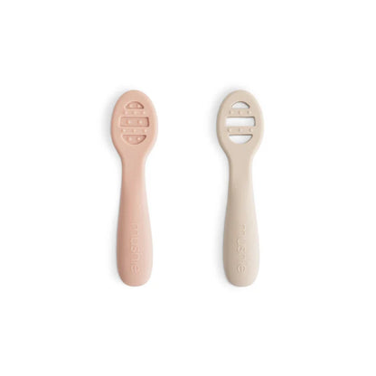 Mushie Primeras Cucharitas para Bebes - Blush/ Sand