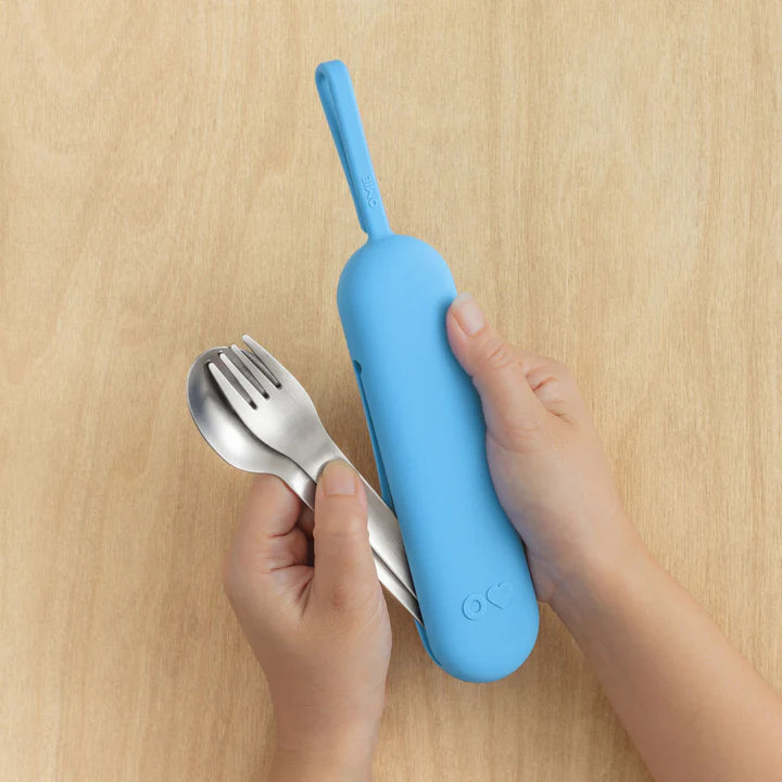 Set de Cubiertos Acero Inoxidable Omie UP Pod & Utensil - Azul
