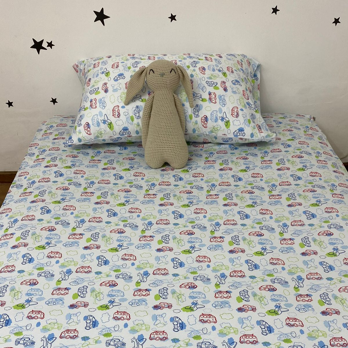 Set de Sábanas Aviones y Autos 1.5 Plz