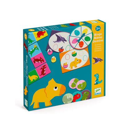 Juego de Mesa - Bingo Memo Domino Dinosaurios