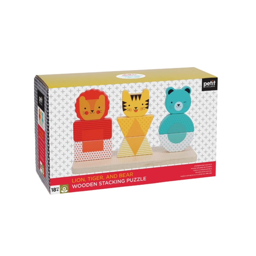 Lion Tiger and Bear - Bloques Para Armar de Madera