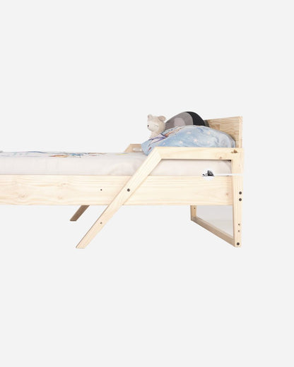 cama neo, 1 plaza, 1.5 plazas, muebles infantiles, colección exclusiva, montessori,  sostenibilidad, niños, niñas, madera, evolutivas, ecológicas, ambiente, somos verde, minimalista, dormitorio; decoración, hogar, moderna, barnizadas, sencillez.