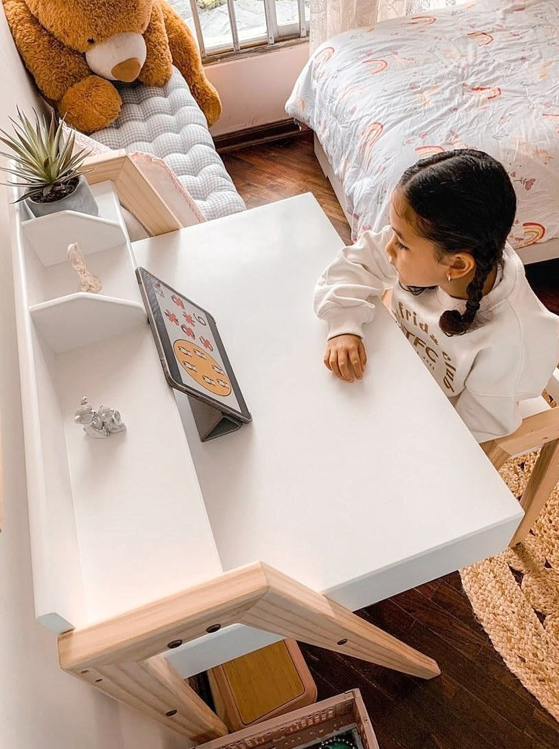 Escritorio de madera, dormitorio, home, decoración, habitación, moderno, minimalista, niñas, niños, muebles infantiles, decorar, funcional, vintage, elegante, baby, infantil, organizador, mesa noche,multiuso, cajón.