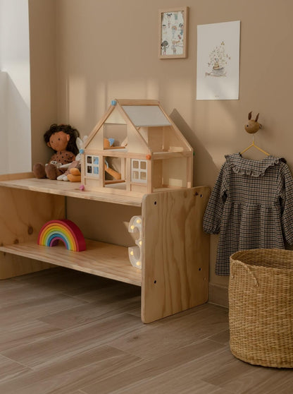 Estante de madera, start, dormitorio, home, decoración, 2 niveles, habitación, moderno, minimalista, niñas, niños, muebles infantiles, decorar, funcional, vintage, elegante, baby, organizador de juguetero, infantil,cajones.