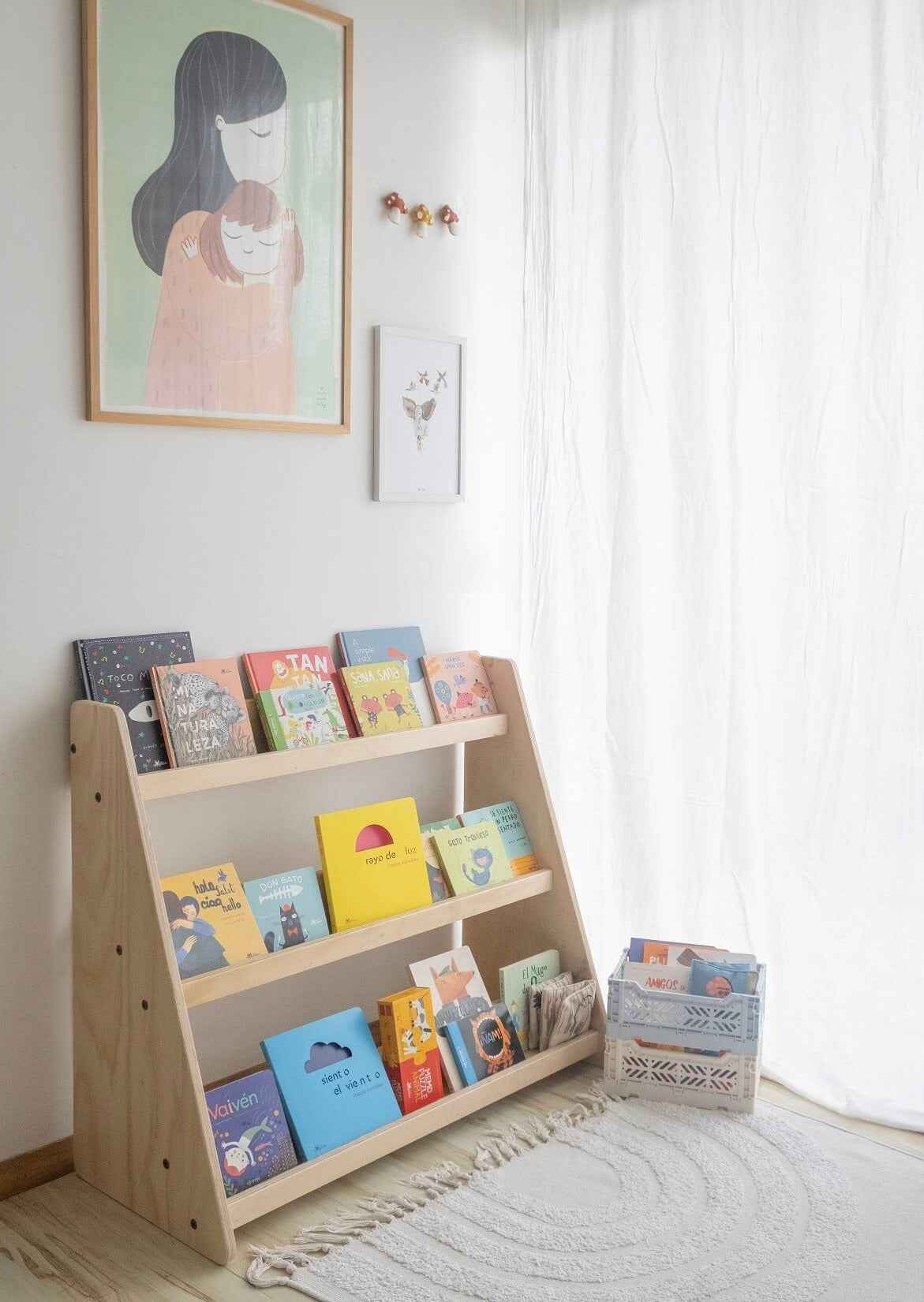 Librero, capacidad 40 libros, montessori, evolutivo, dormitorio, home, decoración, habitación, moderno, minimalista, niñas, niños, muebles infantiles, decorar, funcional, vintage, elegante, baby, infantil, librero organizador, multiuso, zona para leer, estudiar, madera, 2 niveles, madera.