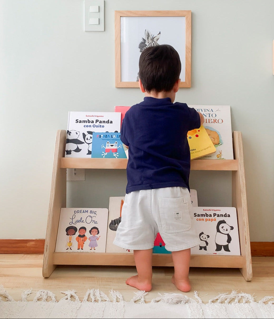 Librero, capacidad 20 libros, montessori, evolutivo, dormitorio, home, decoración, habitación, moderno, minimalista, niñas, niños, muebles infantiles, decorar, funcional, vintage, elegante, baby, infantil, librero organizador, multiuso, zona para leer, estudiar, madera, 2 niveles, madera.