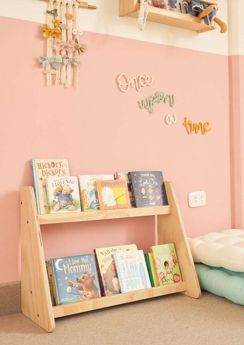 Librero, capacidad 20 libros, montessori, evolutivo, dormitorio, home, decoración, habitación, moderno, minimalista, niñas, niños, muebles infantiles, decorar, funcional, vintage, elegante, baby, infantil, librero organizador, multiuso, zona para leer, estudiar, madera, 2 niveles, madera.