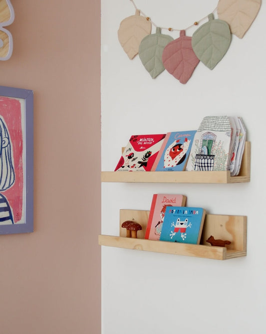 Repisa Start montessori minimalista de madera decorativa para dormitorio infantil. 